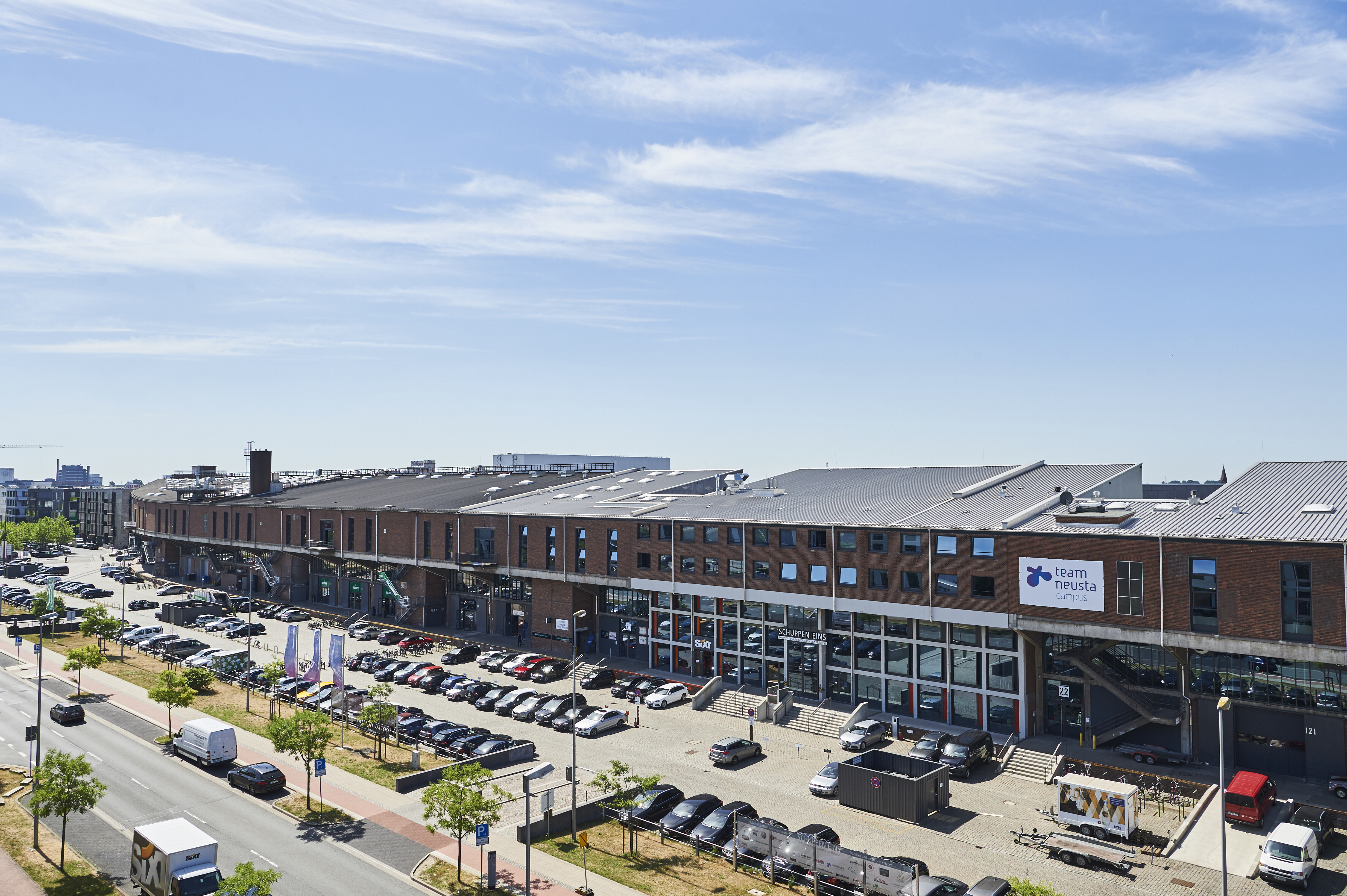 Blick auf team neusta Campus im Schuppen Eins In Bremen