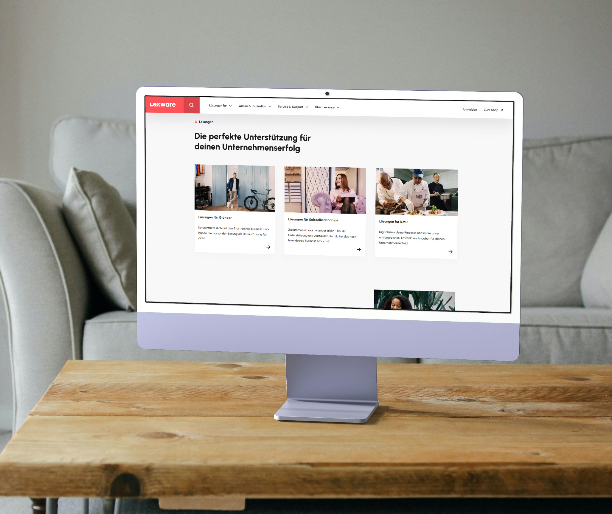 Beispielhafte Darstellung des neuen Lexware Website-Designs, erstellt von team neusta