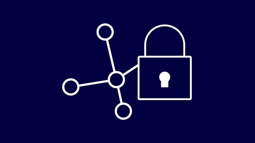 Icon Schloss und Daten als Symbol für IT-Security