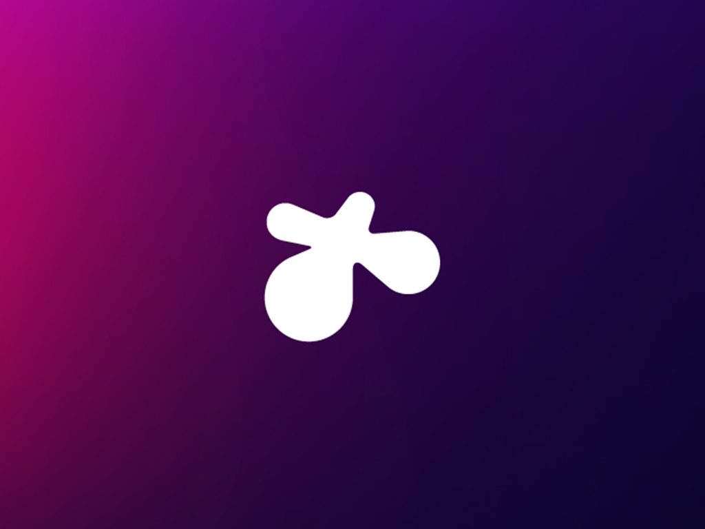 Logo team neusta auf lila-blauem Hintergrund