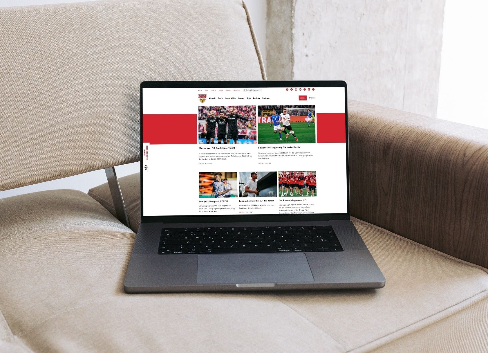 Imagebild Facelift der Website für den VfB Stuttgart