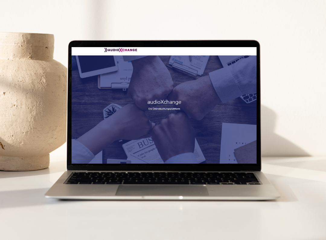 Startseitenansicht der Website von audioxchange