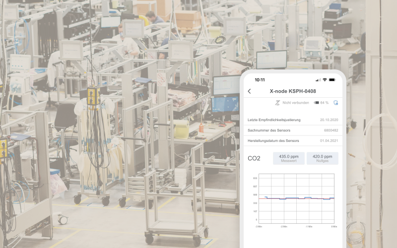 Handy Display mit Statistik für Dräger