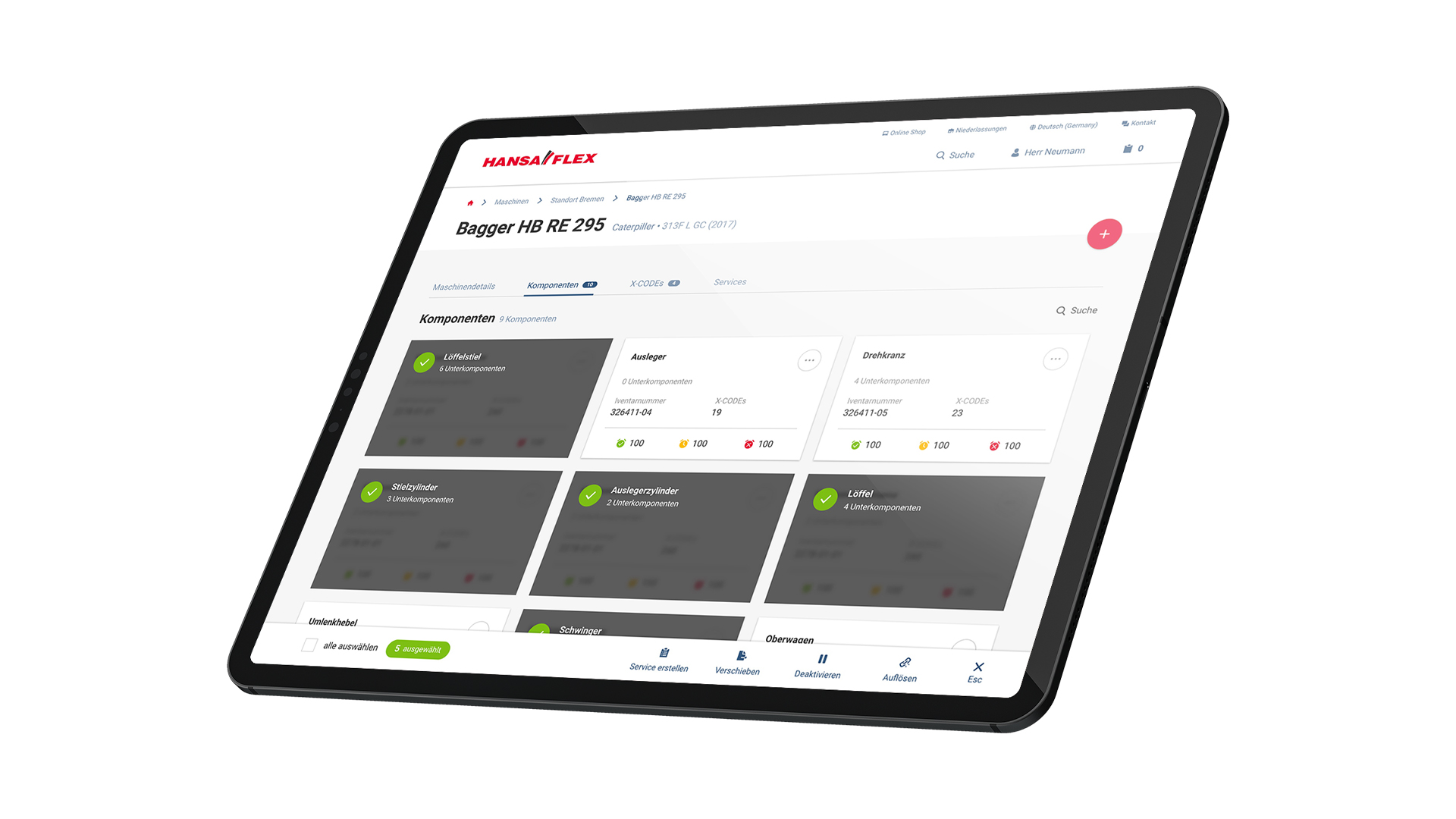 Tablet Display Hansaflex Frontend