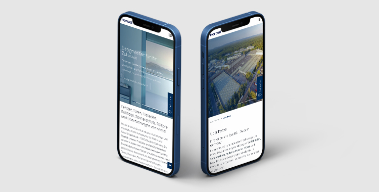 Ansichten der HEROAL Startseite auf zwei Smartphone Displays