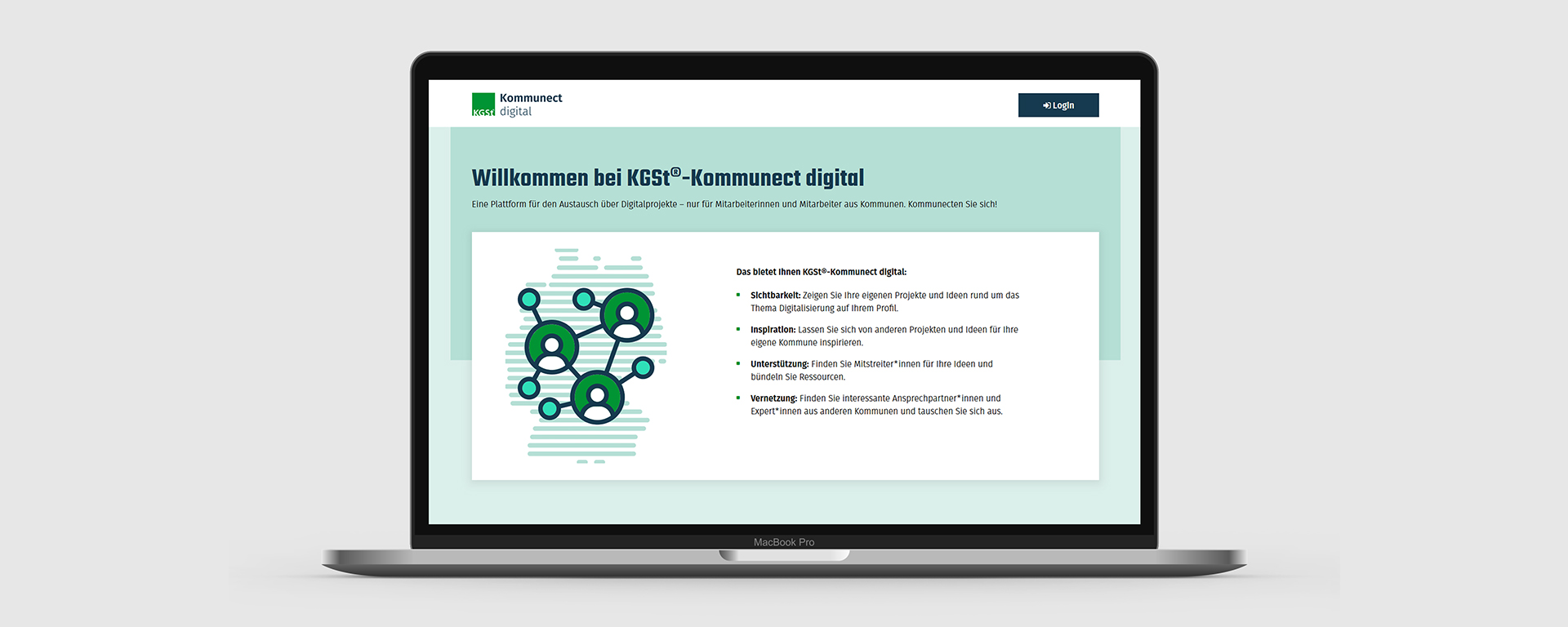 Tablet Display mit kgst Homepage