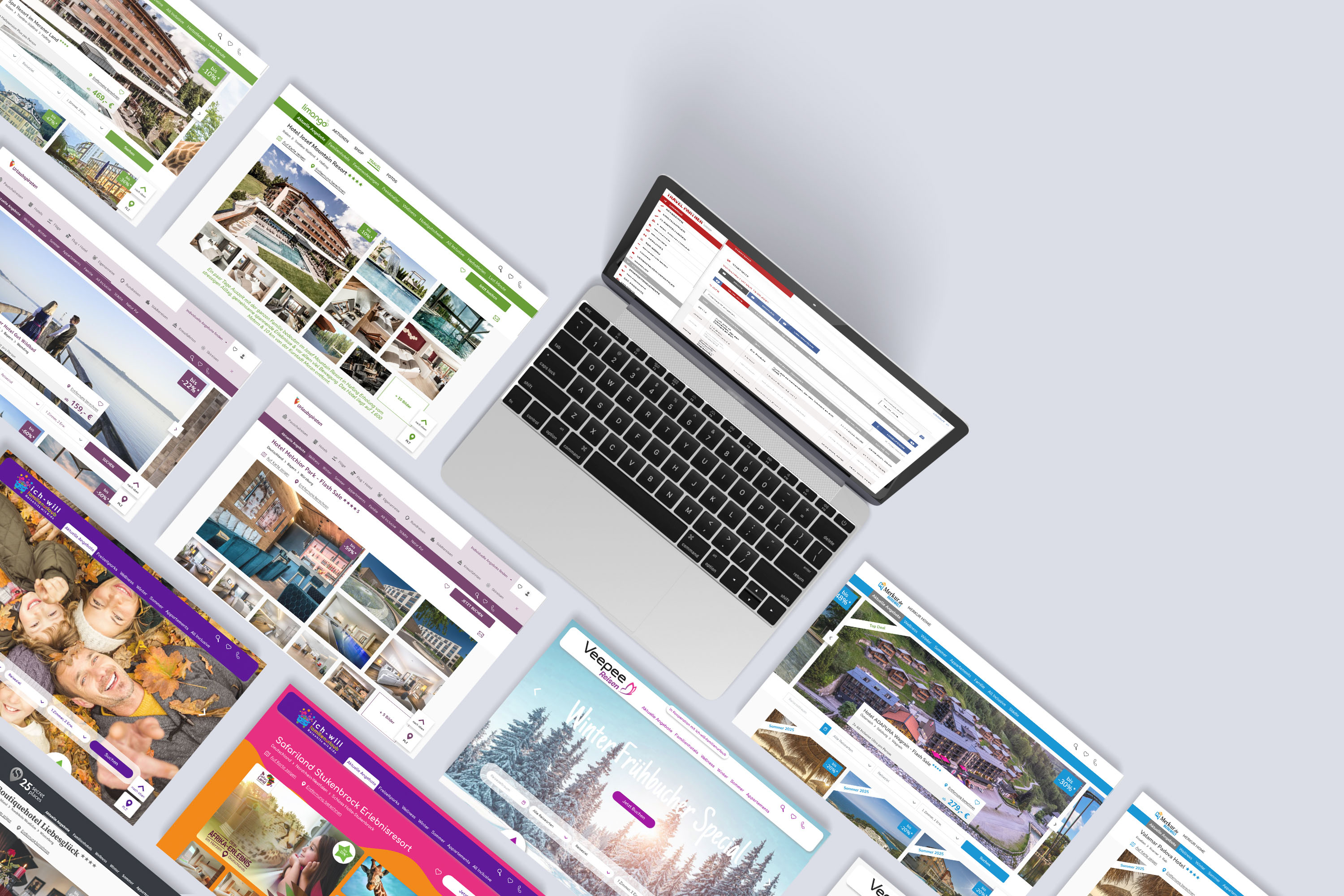 Beispielhafte Darstellung Limango Plattform für Travel Partner