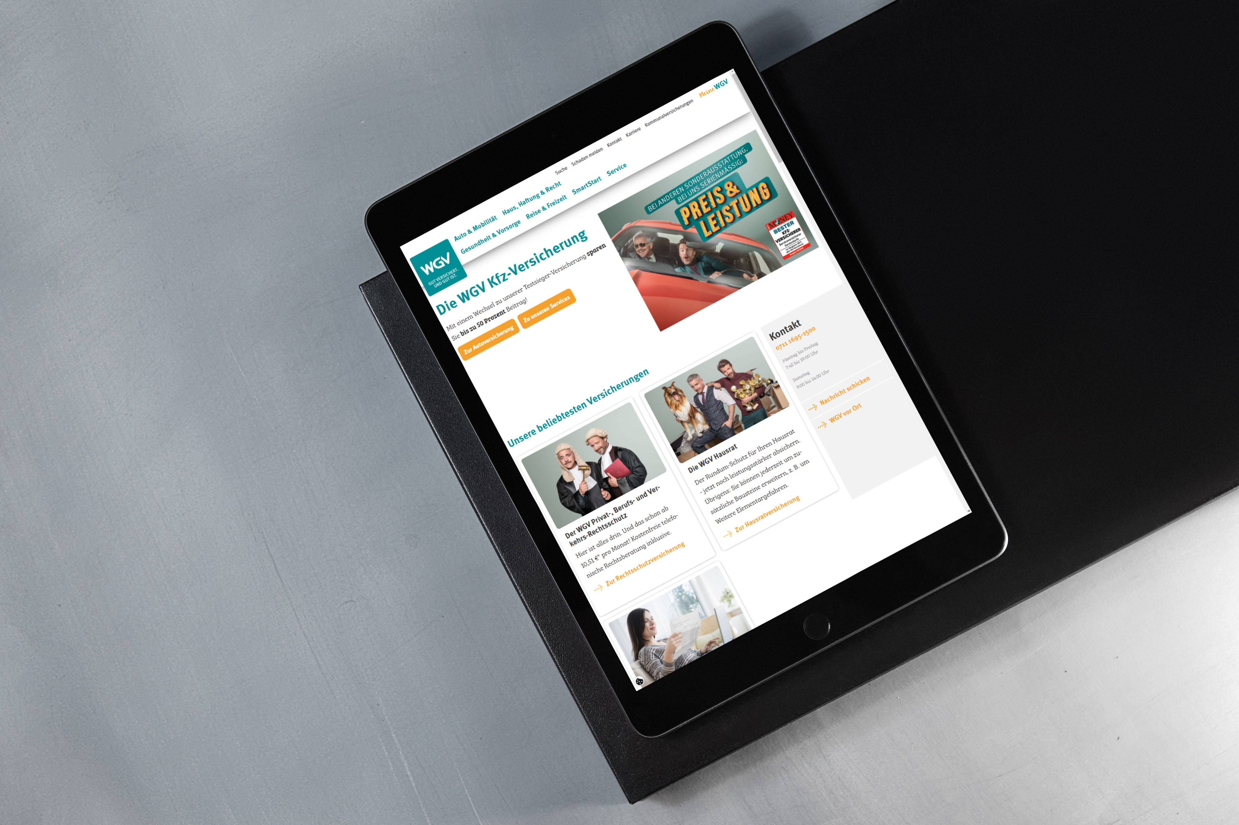 Neue Webseite für die Württembergische Gemeinde Versicherung (WGV) entwickelt von team neusta