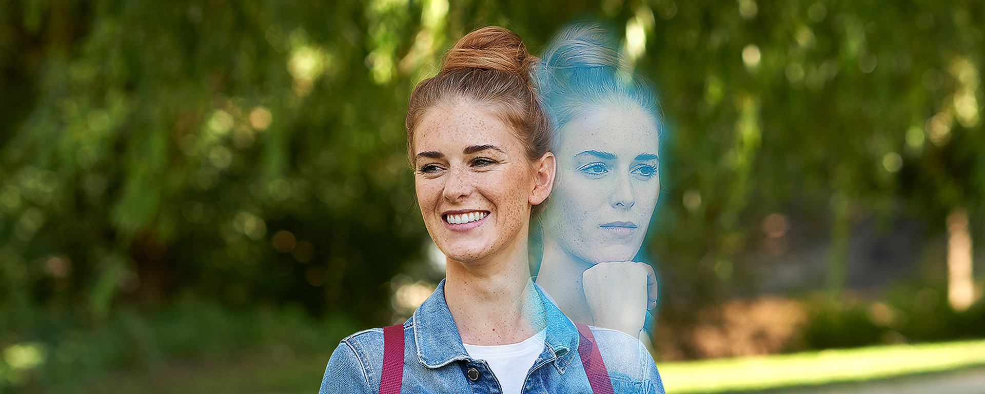 Kampagnenmotiv innere Mission Bremen für Arbeitgeberkampagne - Frau im Park