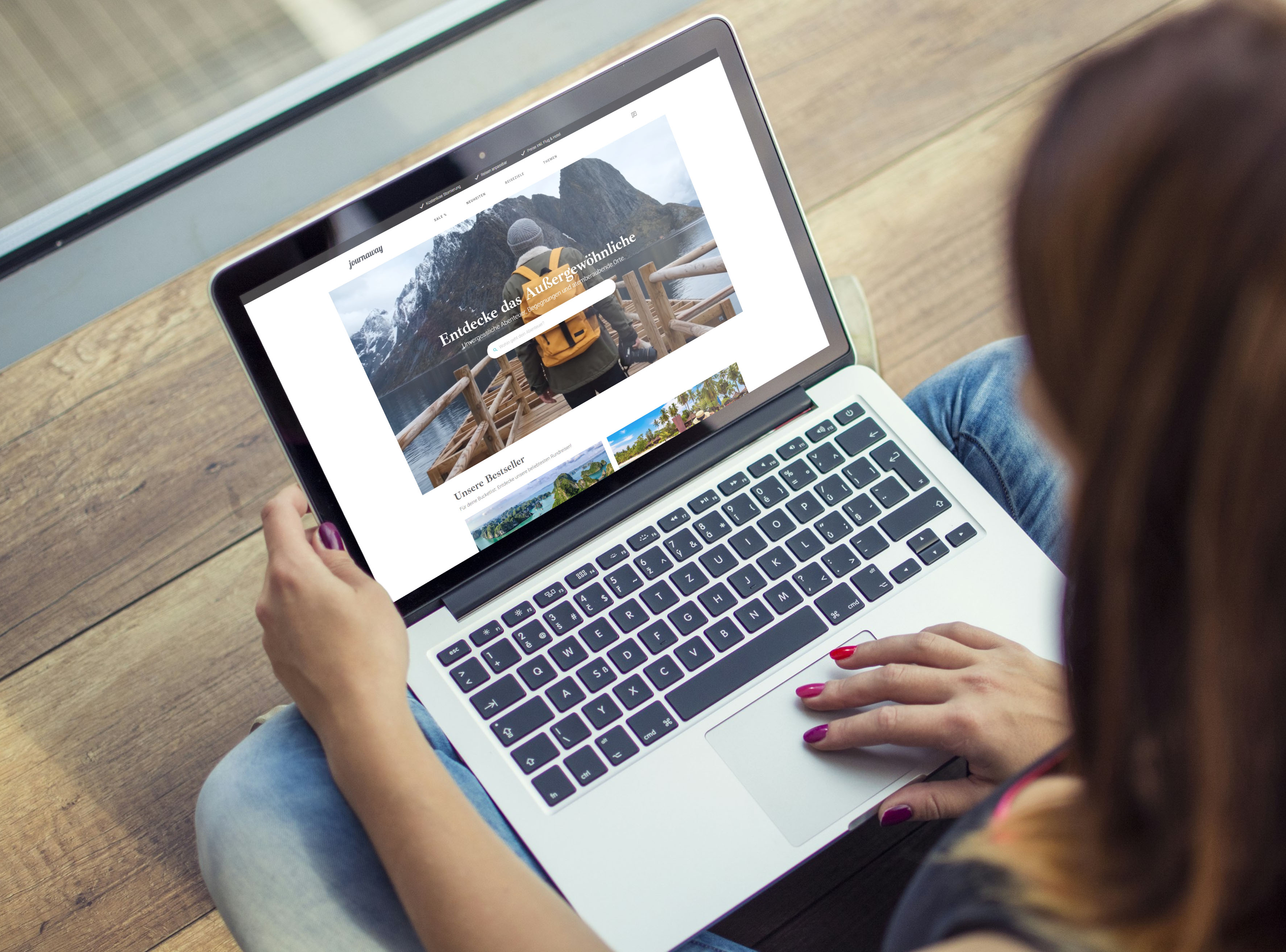 Beispielhafte Darstellung von journaway.com Suchmaschine für Reisen bei team neusta