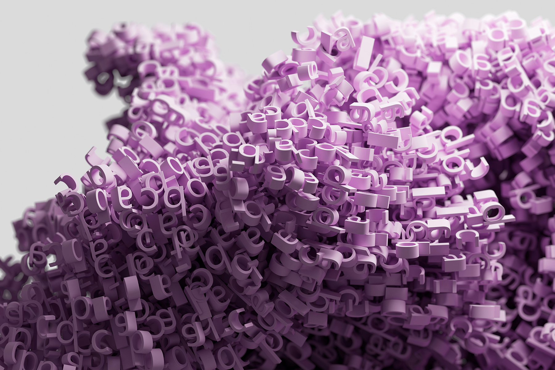 Illustration von Buchstaben Chaos in pink