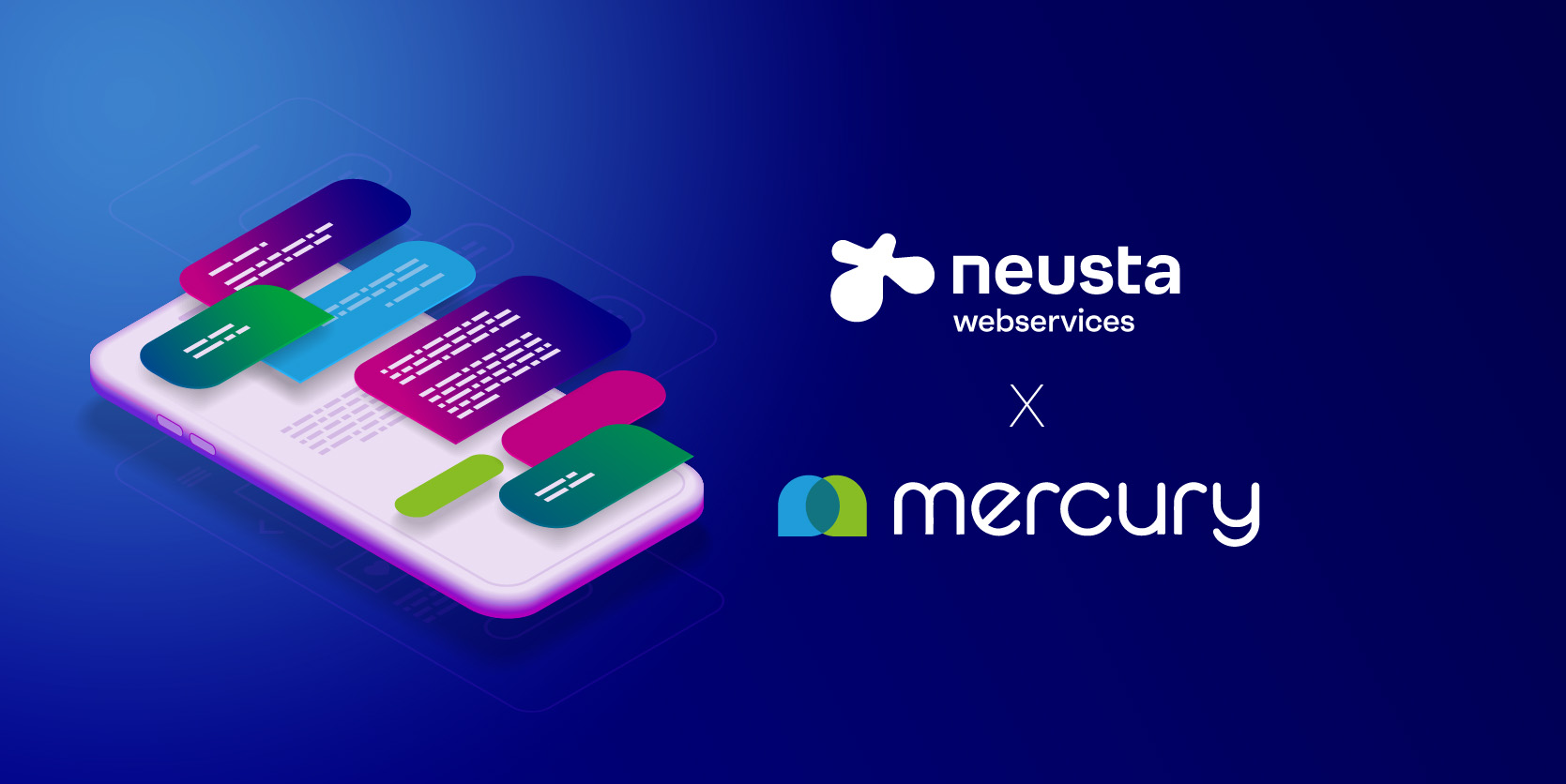 Illustration Smartphone für Partnerschaft team neusta und Mercury AI