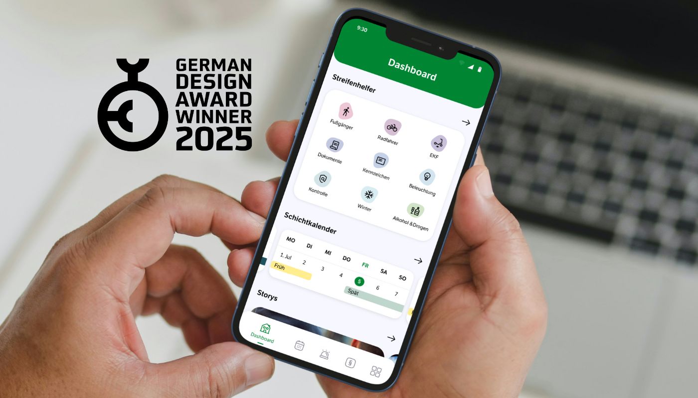 Imagebild German Design Award 2025 Gewerkschaft der Polizei App von team neusta