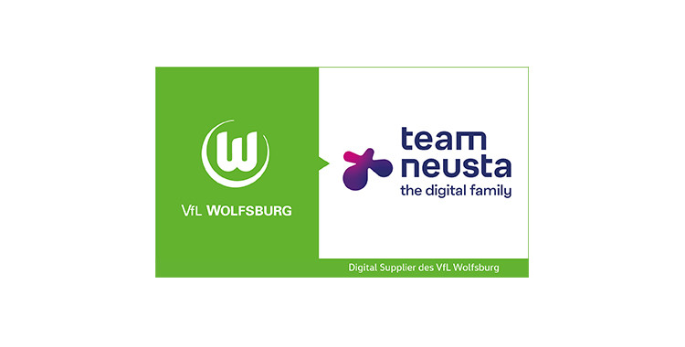 Logos VfL Wolfsburg und team neusta