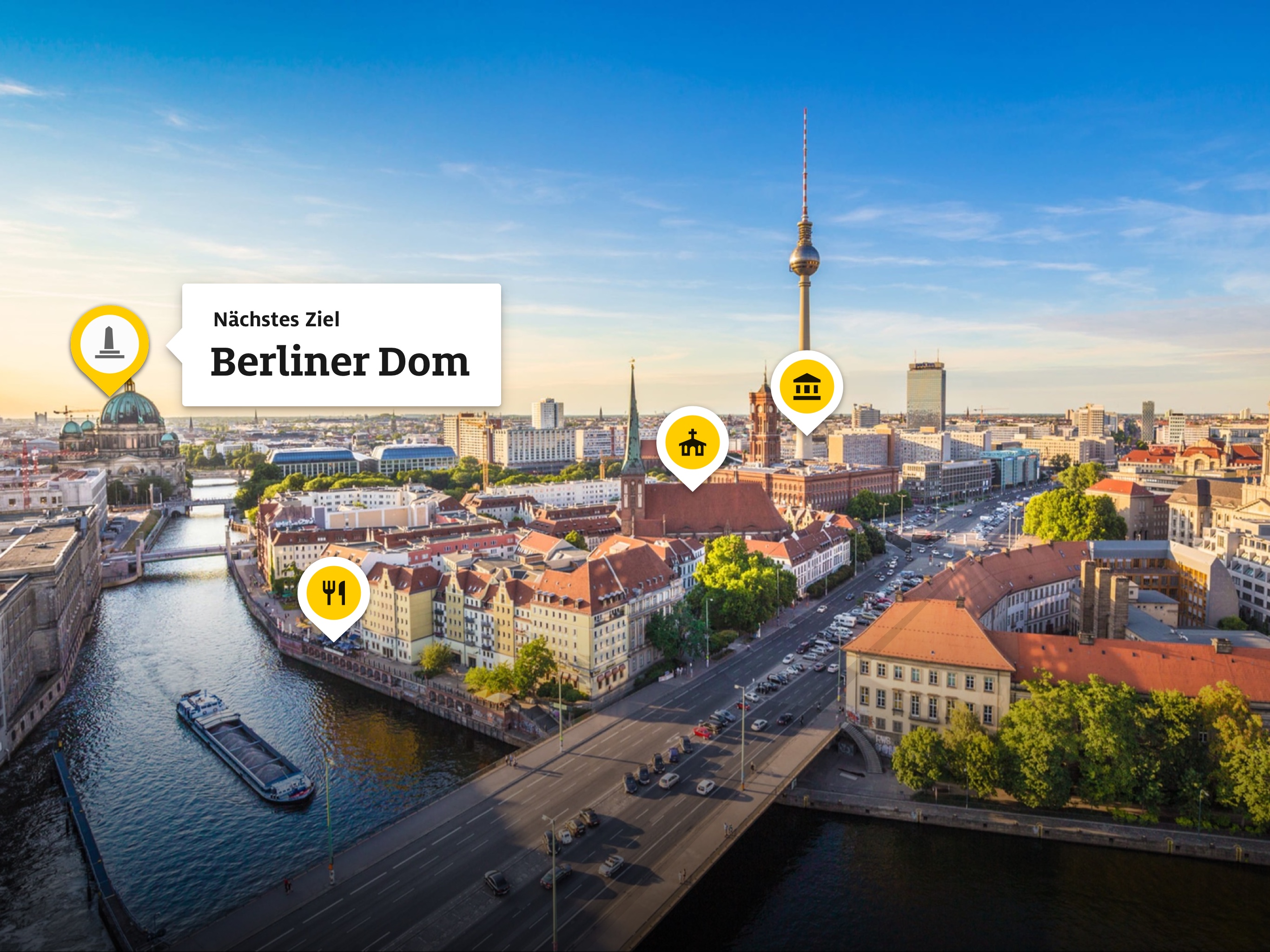 Stadtbild von Berlin von oben mit Spree für ADAC Referenz