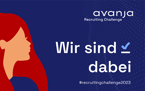 Illustration für Avanja Recruiting Challenge 2023 mit Text Wir sind dabei 