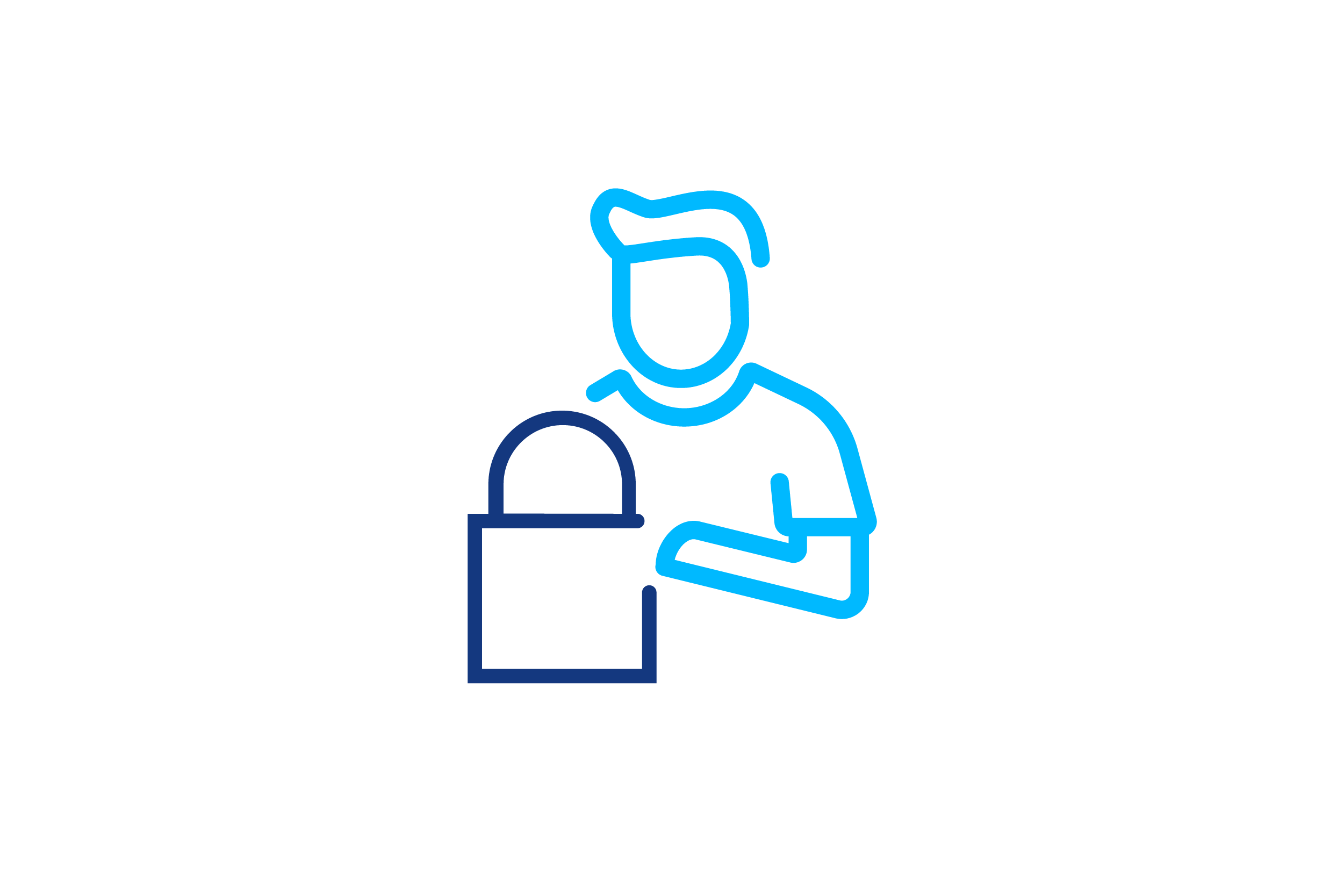 Icon für Bereich Identity bei SAP in Form einer Person mit einem Schloss in der Hand - Beleg für IT-Security