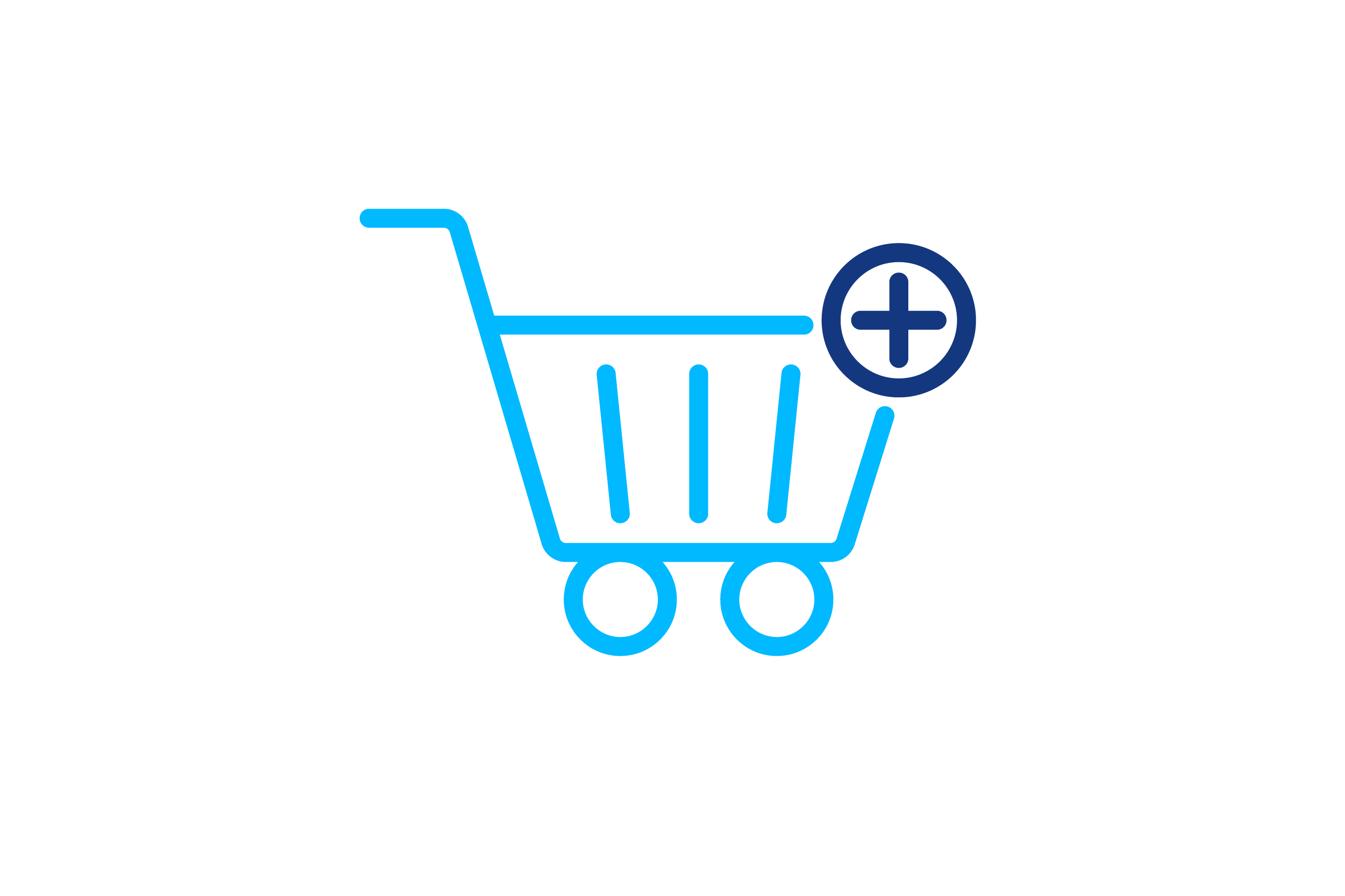 Icon für SAP Commerce in Form eines blauen Einkaufswagens